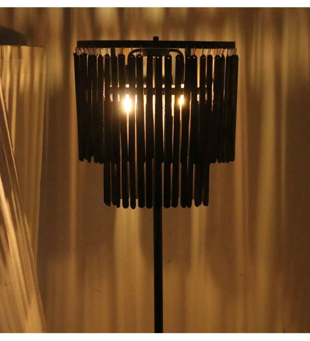 Lampa podłogowa BATERA 148 cm czarna