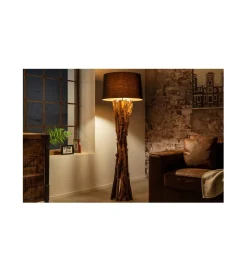 Lampa podłogowa Espel 151 cm drewno teak