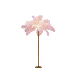 Lampa podłogowa FEATHER PALM 165 Cm  Pióra różowa