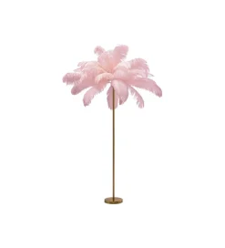 Lampa podłogowa FEATHER PALM 165 Cm  Pióra różowa
