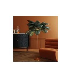 Lampa podłogowa FEATHER PALM 165 cm pióra turkusowa