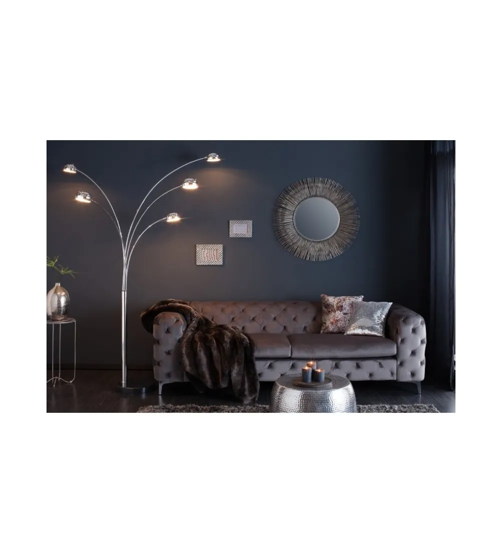 Lampa podłogowa Five chrom 200 cm srebrna