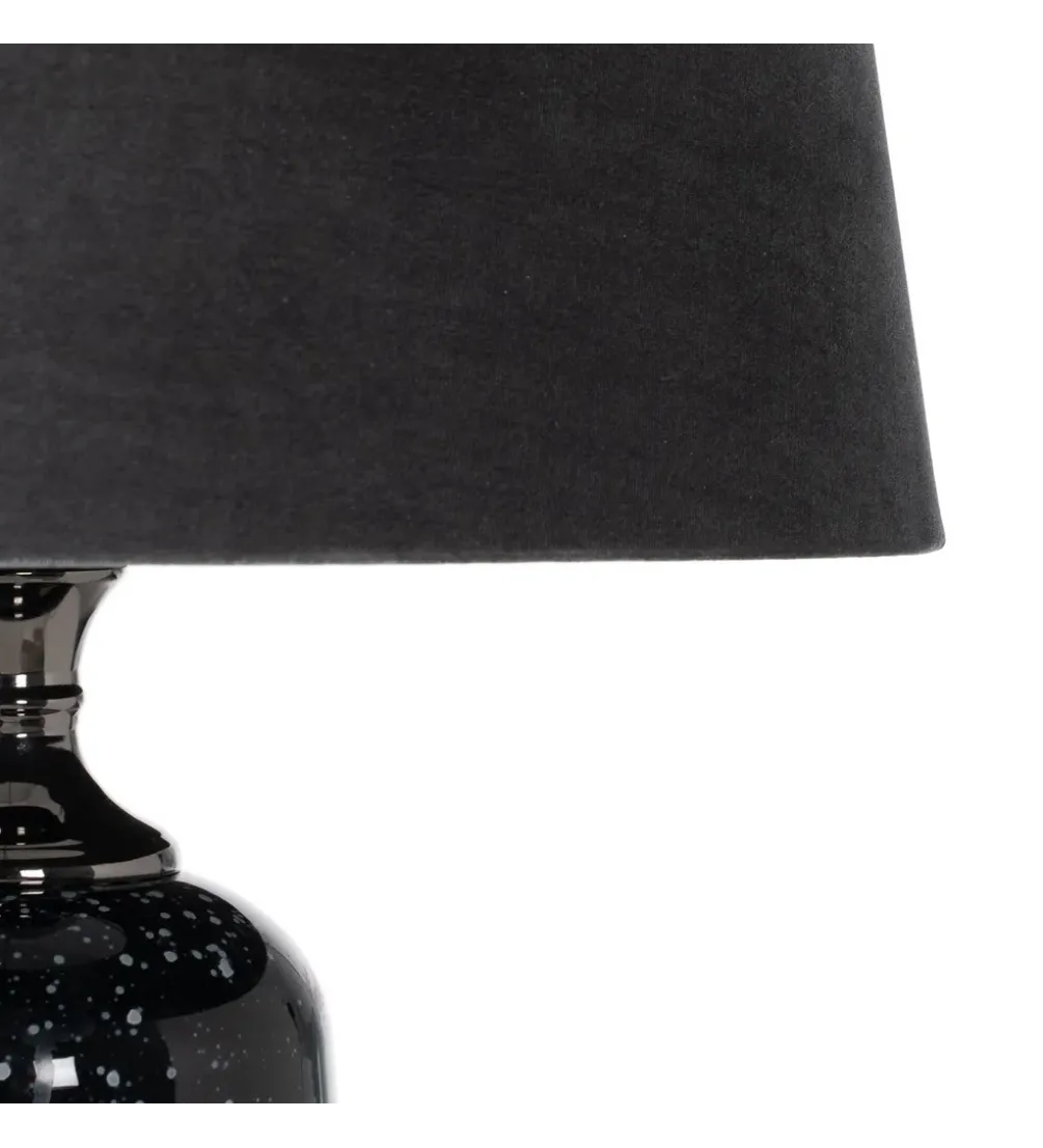 Lampa podłogowa HEMLA 156 cm szklana czarno szara