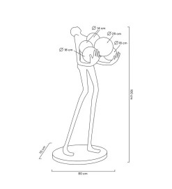 Lampa podłogowa HUMAN 180 cm czarna