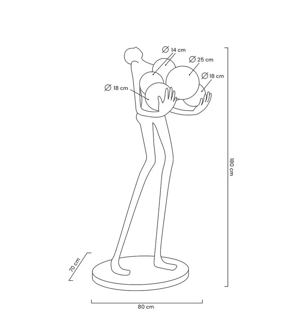 Lampa podłogowa HUMAN 180 cm czarna