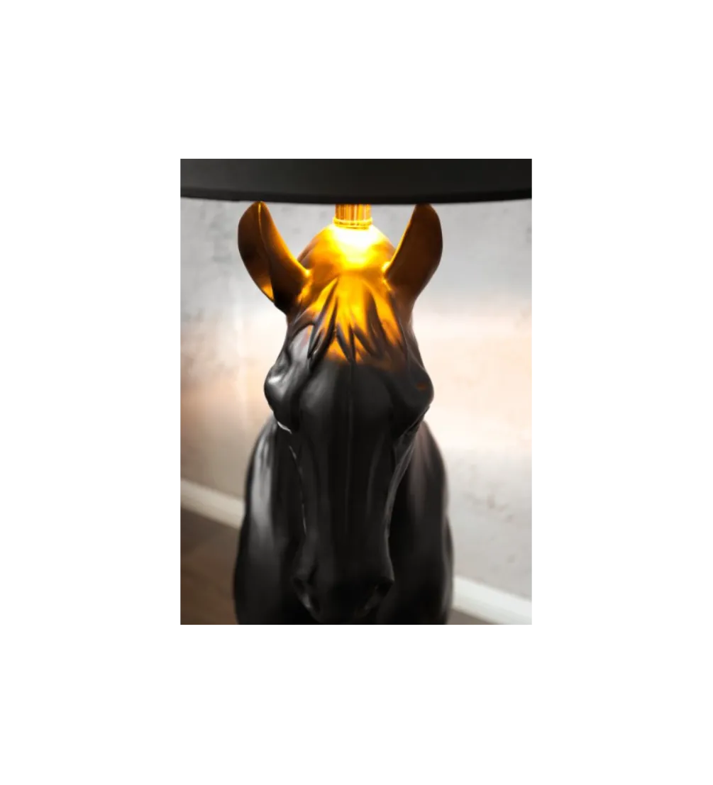 Lampa podłogowa Koń Horse Black Beauty czarna