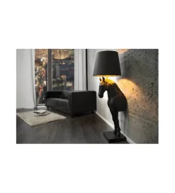 Lampa podłogowa Koń Horse Black Beauty czarna