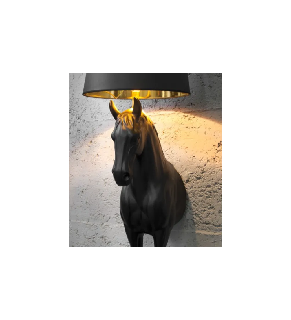 Lampa podłogowa Koń Horse Black Beauty czarna