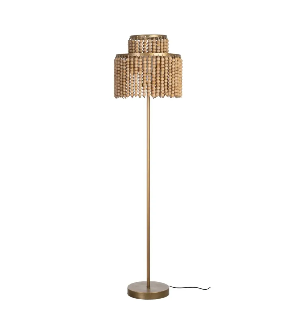 Lampa podłogowa KORGAL 152 cm naturalna złota