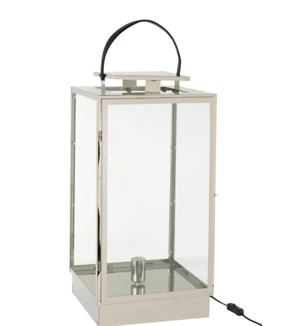 Lampa podłogowa LATARNIA 76 cm srebrna