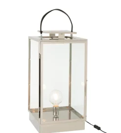 Lampa podłogowa LATARNIA 76 cm srebrna