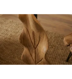 Lampa podłogowa LEAF 130 cm drewno teak