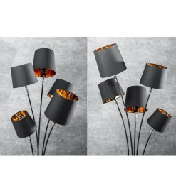 Lampa podłogowa Levels 178 cm czarno złota