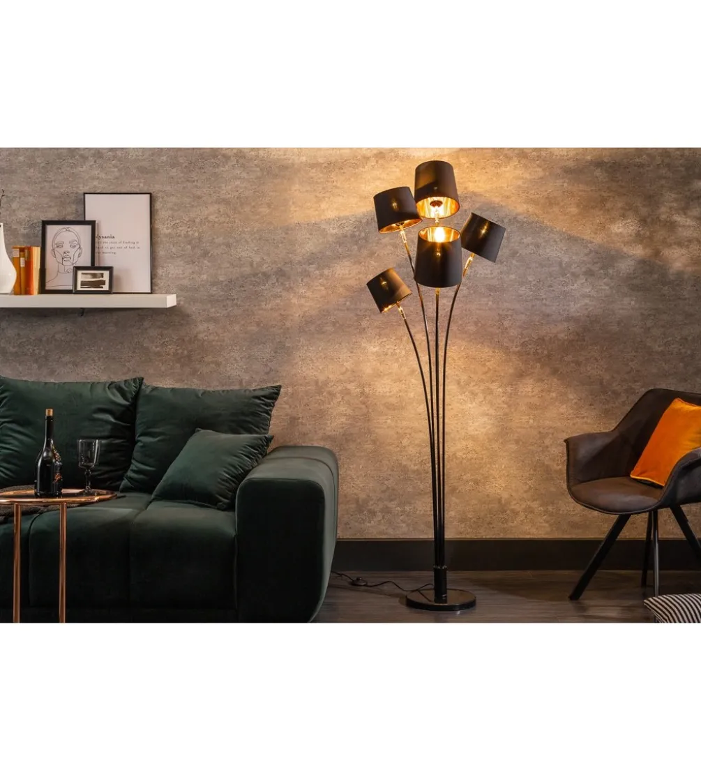 Lampa podłogowa Levels 178 cm czarno złota