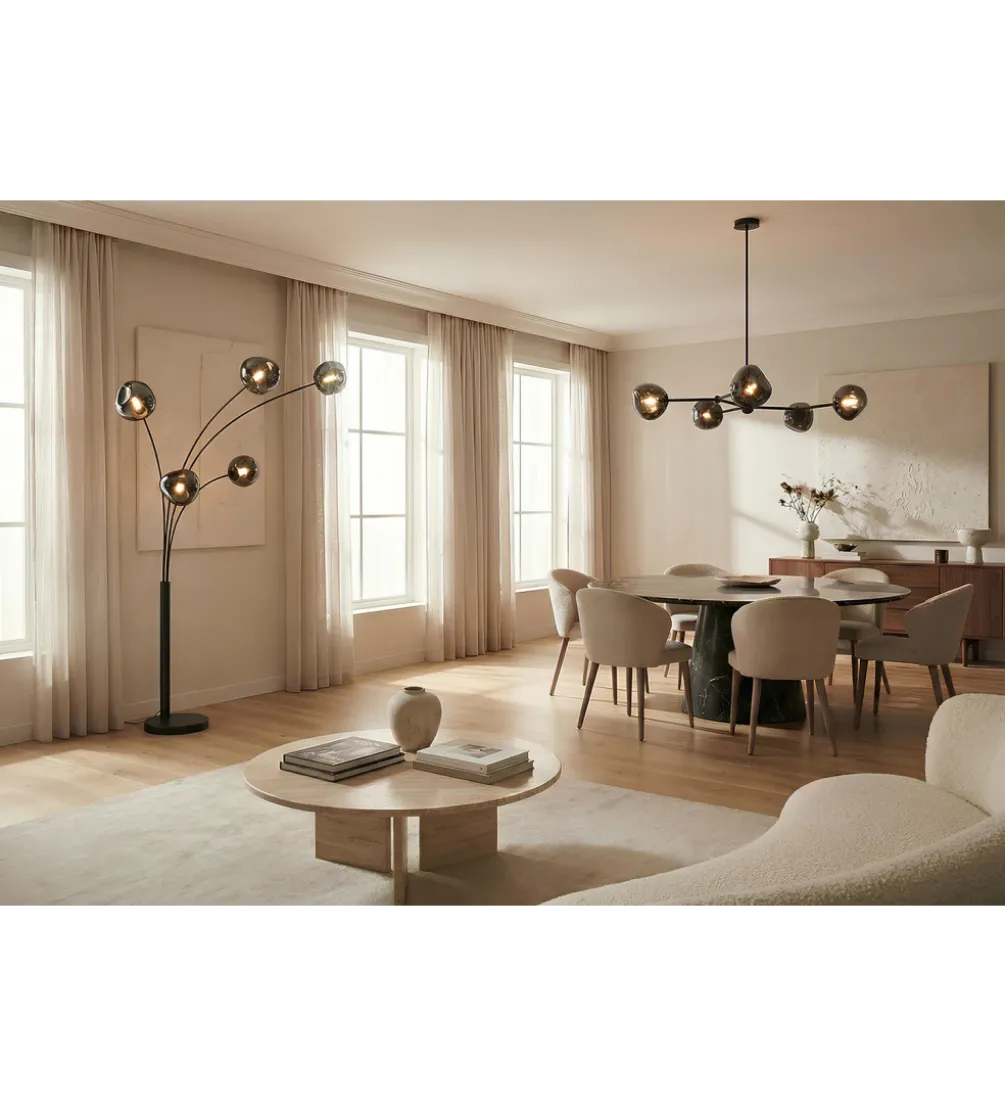 Lampa podłogowa LIQUID DIAMOND 202 cm szara