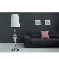 Lampa podłogowa Lucie 160cm biało srebrna