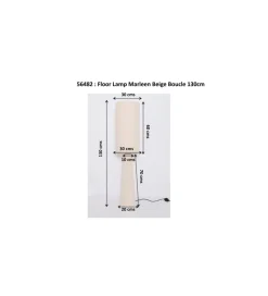 Lampa podłogowa MARLEEN 130 cm boucle beżowa