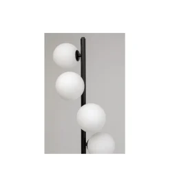 Lampa podłogowa SCALA BALLS 160 cm czarna z mlecznymi kloszami