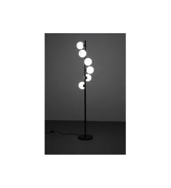 Lampa podłogowa SCALA BALLS 160 cm czarna z mlecznymi kloszami