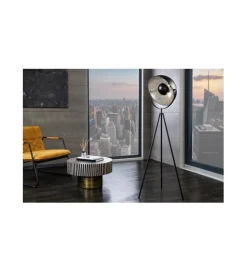 Lampa podłogowa Studio 146 cm czarno srebrna