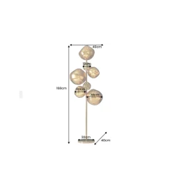 Lampa stojąca LIQUID DIAMOND 170 cm złota
