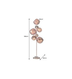 Lampa stojąca LIQUID DIAMOND 170 cm stalowa miedź