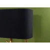 Lampa stojąca WARDROBE 150 cm naturalny z abażurem czarno-złotym