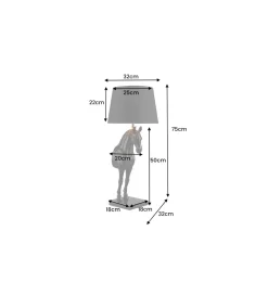 Lampa stołowa Animal Horse 75 cm czarna