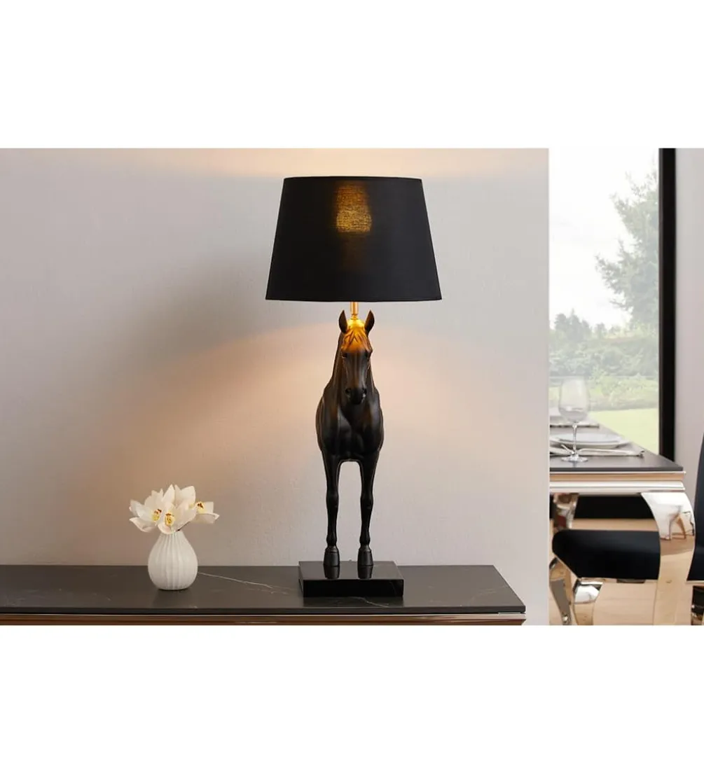 Lampa stołowa Animal Horse 75 cm czarna
