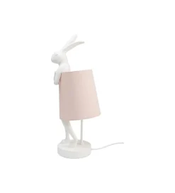 Lampa stołowa Animal Rabbit 50 cm biało różowa