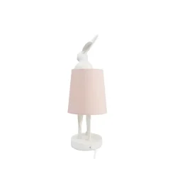 Lampa stołowa Animal Rabbit 50 cm biało różowa