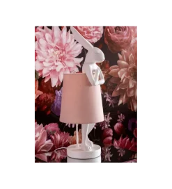 Lampa stołowa Animal Rabbit 68 cm biało różowa