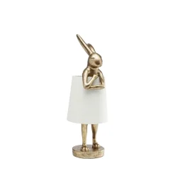 Lampa stołowa Animal Rabbit 68 cm złoto biała