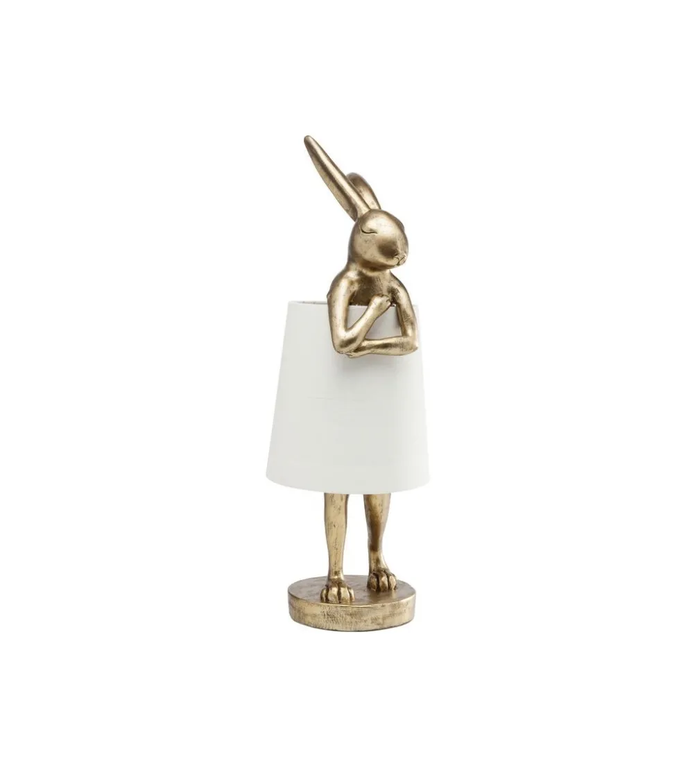 Lampa stołowa Animal Rabbit 68 cm złoto biała
