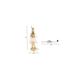 Lampa stołowa Animal Rabbit 68 cm złoto biała