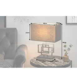 Lampa stołowa ARIZONA 56 cm srebrna