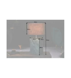 Lampa stołowa BRANDE 55 cm marmur zielona