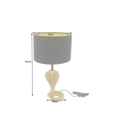 Lampa stołowa COBRA 65 cm czarna złota