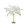 Lampa stołowa FEATHER PALM 60 cm pióra biała