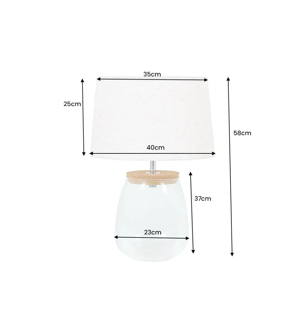 Lampa stołowa GLASI 40 cm transparentna