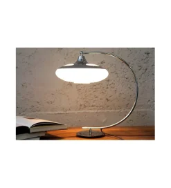 Lampa stołowa Luna Logo 45 cm srebrna