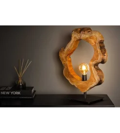 Lampa stołowa MIKO 55 cm drewno teak