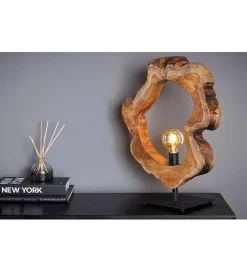 Lampa stołowa MIKO 55 cm drewno teak