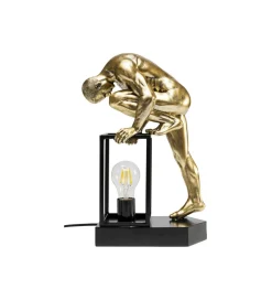 Lampa stołowa NUDE MAN STRECHING 39 cm złota