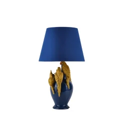 Lampa stołowa PARROT 50 cm niebieska złota