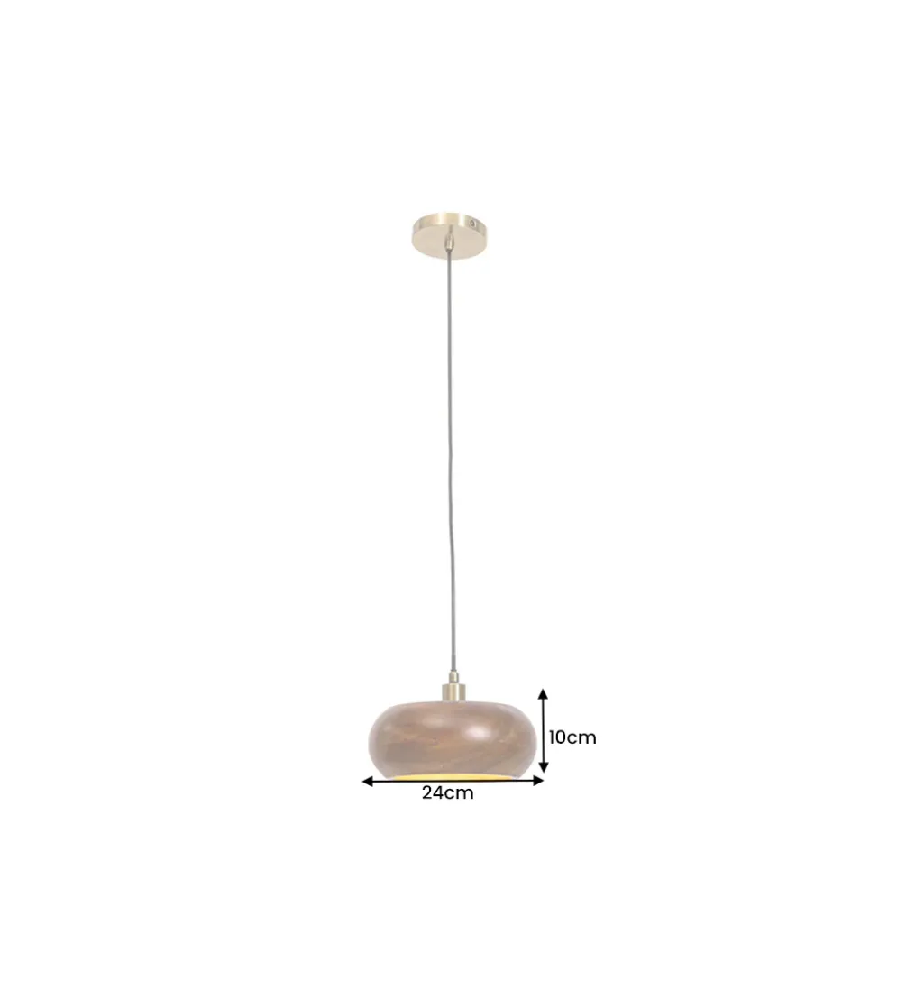 Lampa wisząca ALVA 25 cm drewno akacja