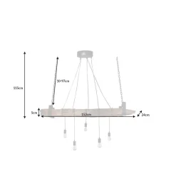 Lampa wisząca Barracuda 152 cm naturalna