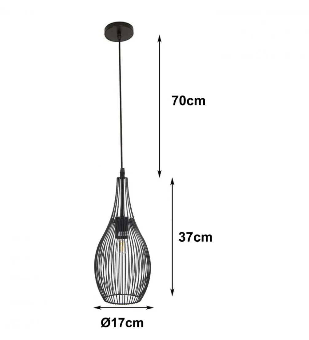 Lampa wisząca CEILING 17 cm czarna