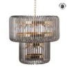 Lampa wisząca CELINK 80 cm złoto szara