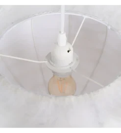 Lampa wisząca CLOUDI 40 cm Pióro biała